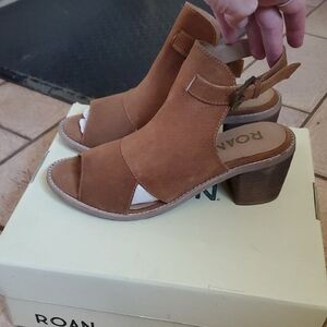 NIB Roan by Bed Stu Christine Sling Back Suede Sandal, 8.5
